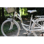 Dámsky retro bicykel 26" Lavida Mahbike 7-prevodový hliníkový  rám 17" Biela, biele kolesá